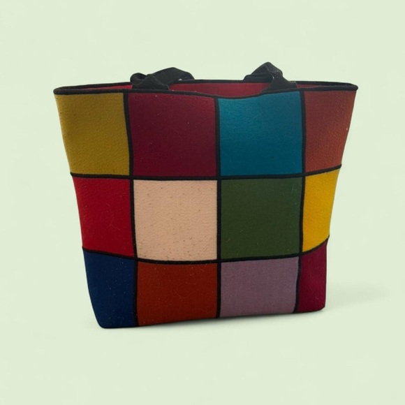 Colorful Patchwork Tote Bag - Picture 1 of 6